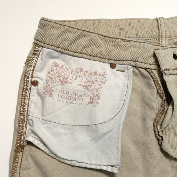 Polo Jeans Co. Ralph Lauren Womens Size 10 X 32 Beige Tan Corduroy Pants - Picture 13 of 15